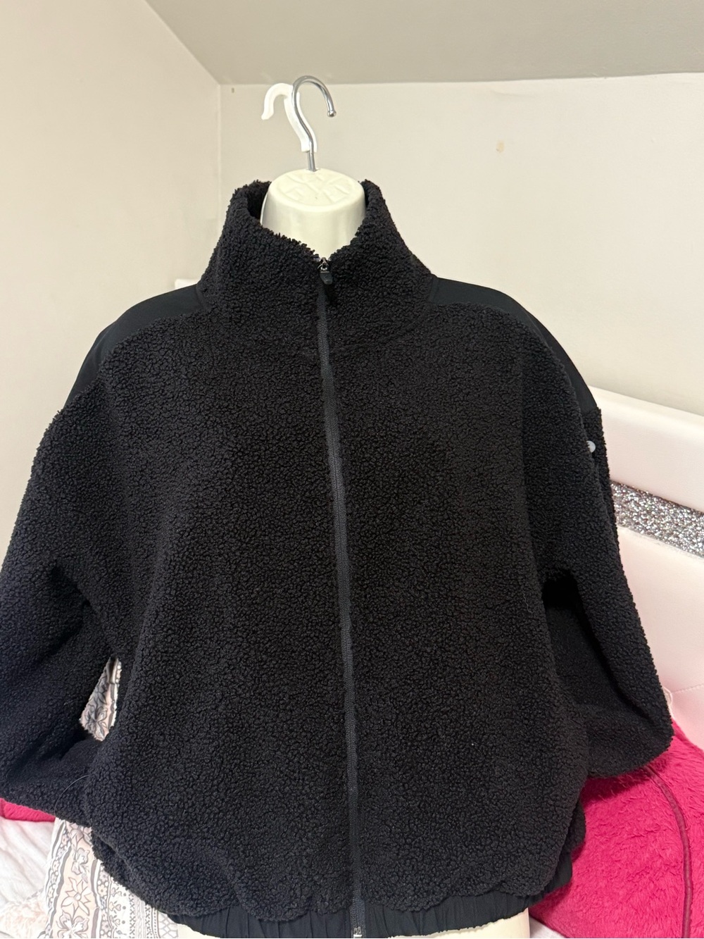Xersion Black Teddy Sherpa Zip Jacket